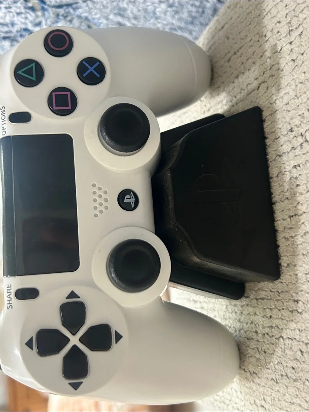 Sony DualShock 4 Wireless Controller in White with Black Accents